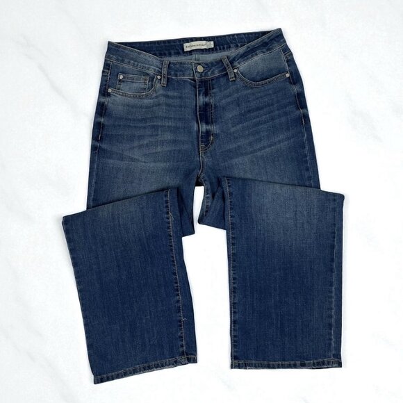 RM Rebecca Minkoff Wide Leg Ankle Crop Jeans Size 10 High Rise Waist Denim - Picture 1 of 11